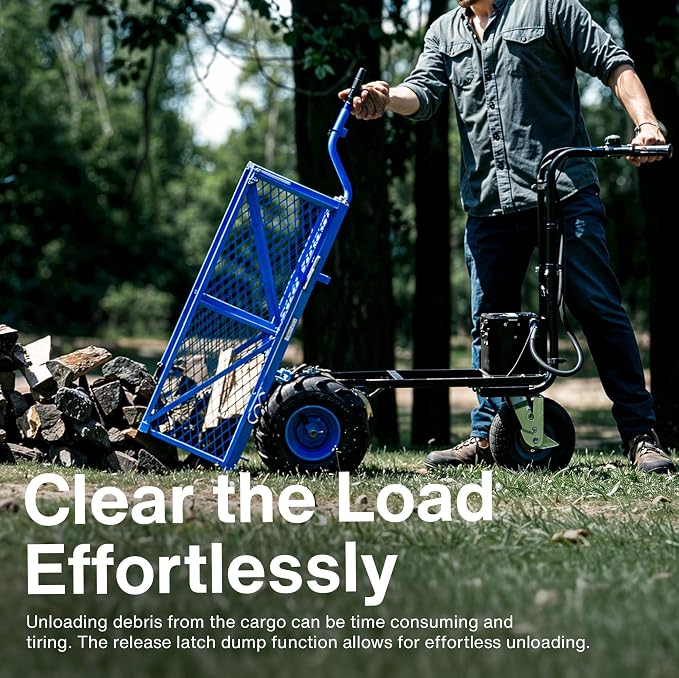 Landworks AGM Electric Utility Cart - 500W Lead-Acid Battery-Powered Power Wagon - Image 6