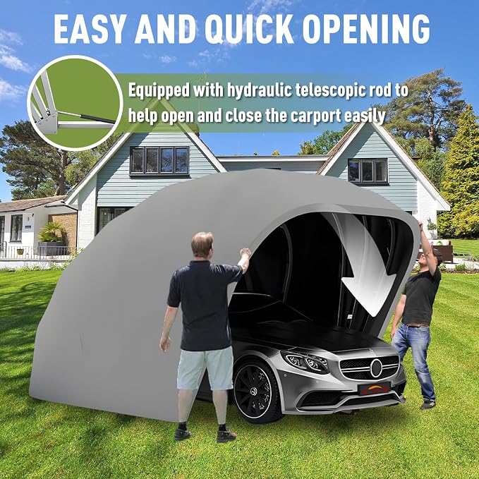 Stainless Steel Carport, Foldable Retractable Garage, Heavy Duty Mobile Carport - Image 6