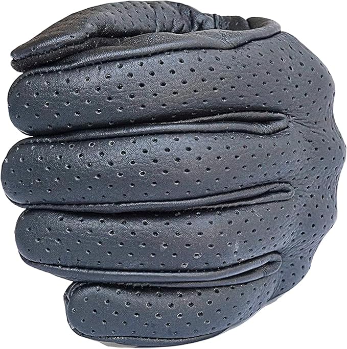Leather Motorcycle Gloves with Adjustable Fitting Bike Riding Gloves - Image 3