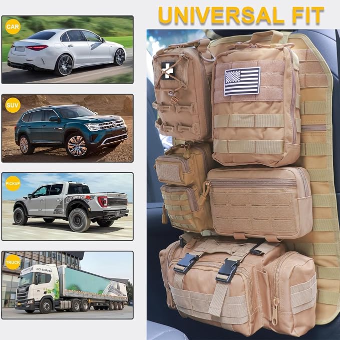Universal Tactical Seat ​Back Organizer Vehicle Molle Panel Organizer Storage - Image 2