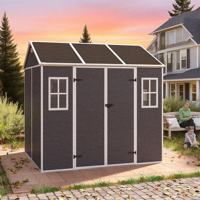 8x7 FT Outdoor Storage Resin Shed by Unknown