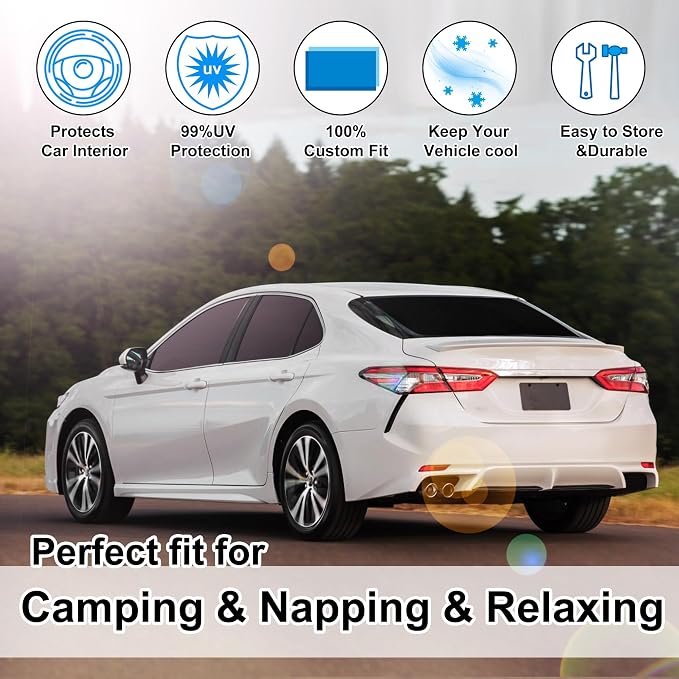 TINGLU Window Shades for Toyota Camry 2018-2024 Accessories Car Side Full - Image 6