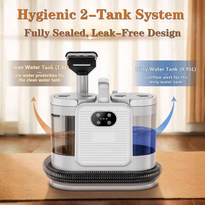 Upholstery Steam Cleaner for Couch & Furniture – 1650W 15KPa Powerful Suction - Image 5