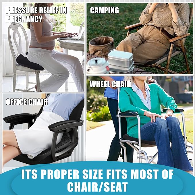 MYFAMIREA Car Coccyx Seat Cushion Longer Office Chair Cushion, Memory Foam - Image 5