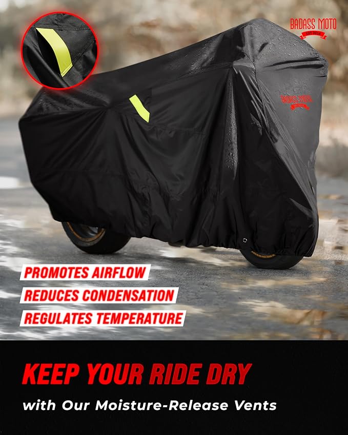 Badass Moto Ultimate Motorcycle Cover Waterproof Outdoor Heavy Duty Fits Harley - Image 7