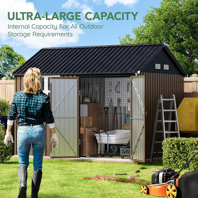 10X8FT Outdoor Steel Storage Shed - Image 4