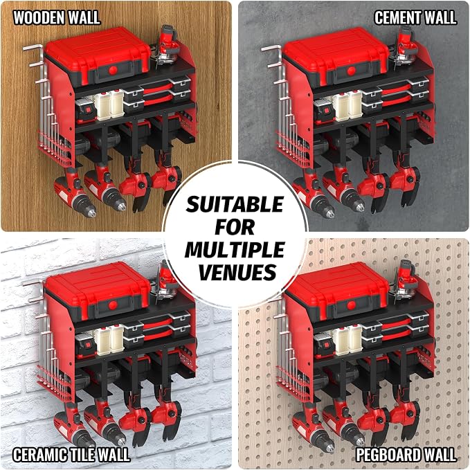 Power Tool Organizer Wall Mount, Utility Racks 3 Layers Storage Rack, Mini - Image 2