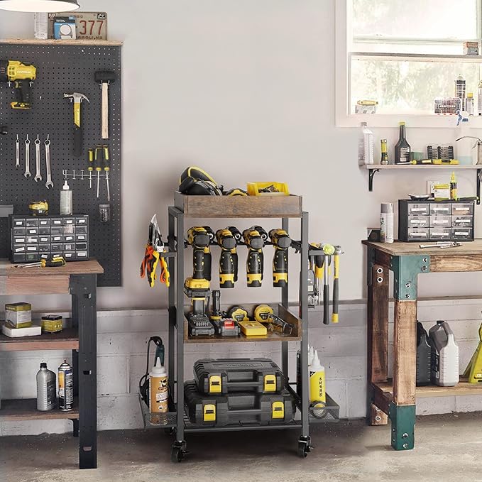 Power Tool Organizer Garage Storage Organization Shelving Tool Holder Drill - Image 9