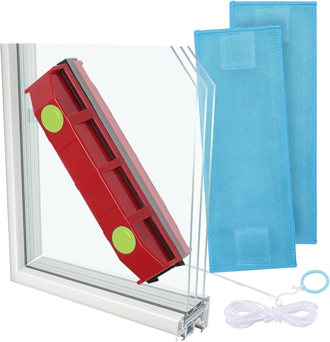Magnetic Window Cleaner, 0.8"-1.1" Double Sided Window Glass Wiper Cleaning Tool by Unknown