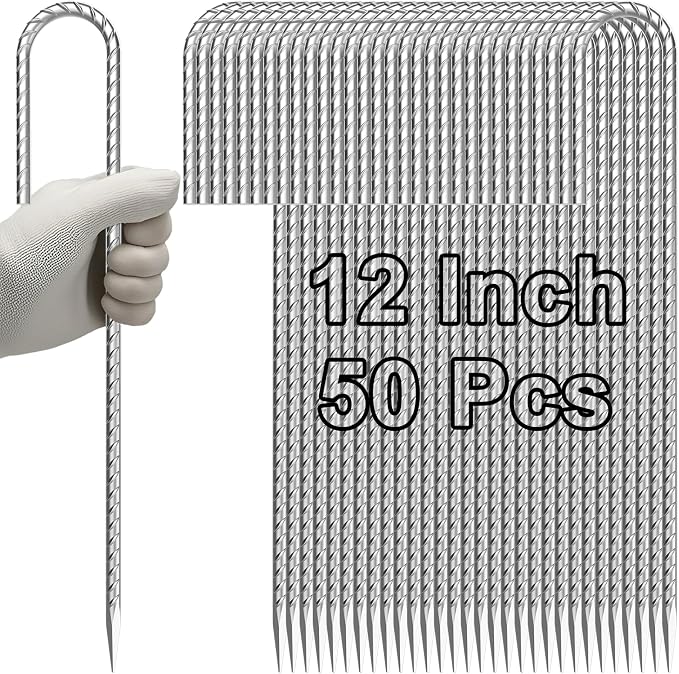 VVOKGO Rebar-Stakes-12-Inch J Hook Galvanized Tent Stakes Heavy Duty, Camping by VVOKGO
