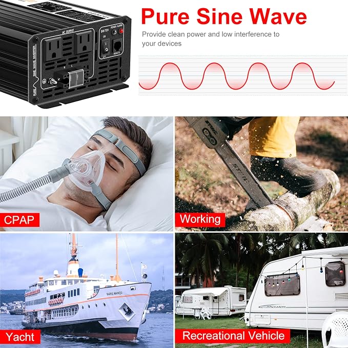 Xijia Pure sine Wave Inverter 2000W 48 Volt dc to 120 Volt ac Inverter rv - Image 10