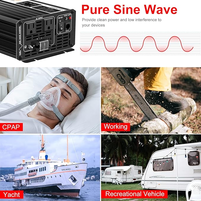 Xijia 2000w dc 48v to ac 120v Inverter Pure sine Wave 60HZ Converter - Image 4