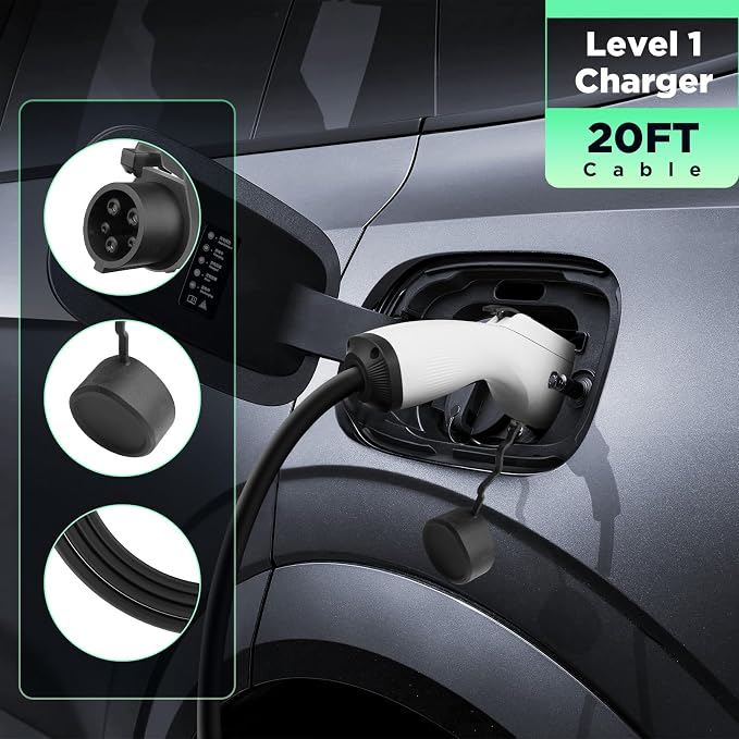Level 1 EV Charger, 15A 110V Nema 5-15 Plug, Portable Electric Car Charger - Image 4