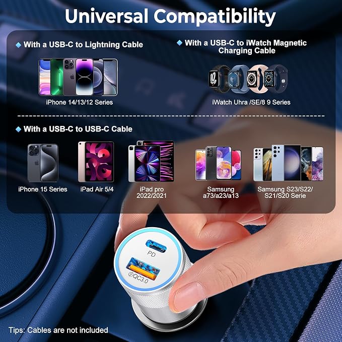 Car Charger USB C 6-Pack, Ancekoy 38W Dual Port Cigarette Lighter - Image 7