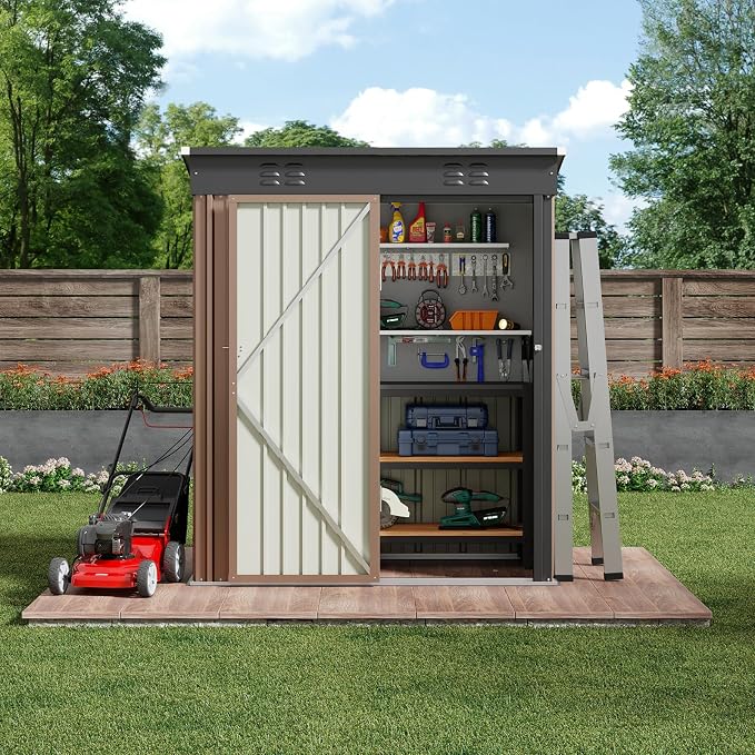 Bealife Outdoor Storage Shed Clearance, Metal Outdoor Storage Cabinet, - Image 3