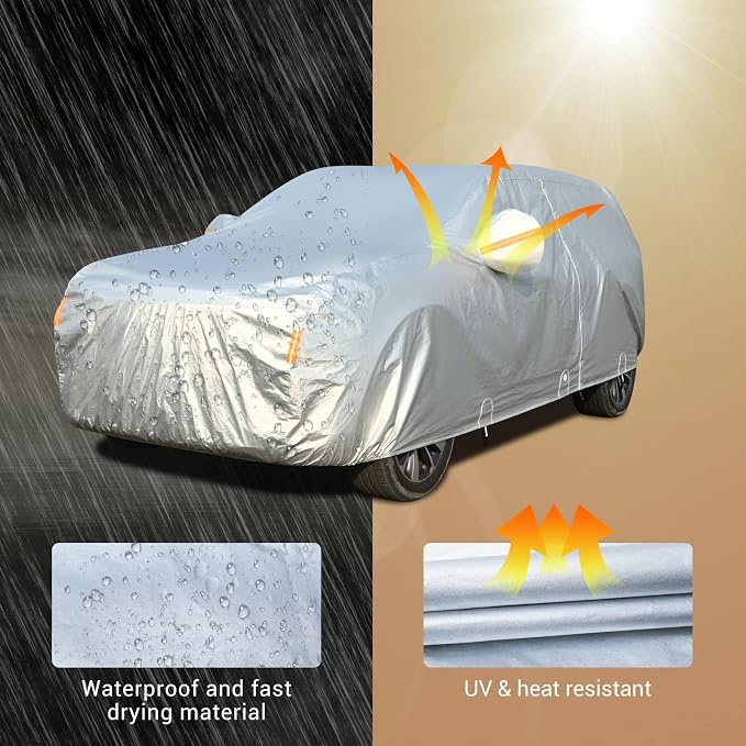 Tecoom Car Cover Waterproof All Weather, Fleece Lining Car Covers - Image 4
