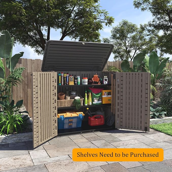 HOMSPARK Outdoor Storage shed, 26 Cu.ft Outdoor Storage Box Waterproof - Image 3