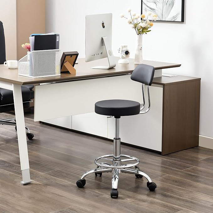 Office Chair with Back Work Stool with Footrest by FIRAVOE