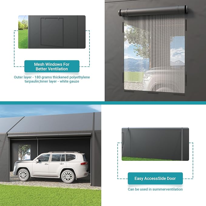 Carport, 13x25 FT Heavy Duty Car Port - Image 5