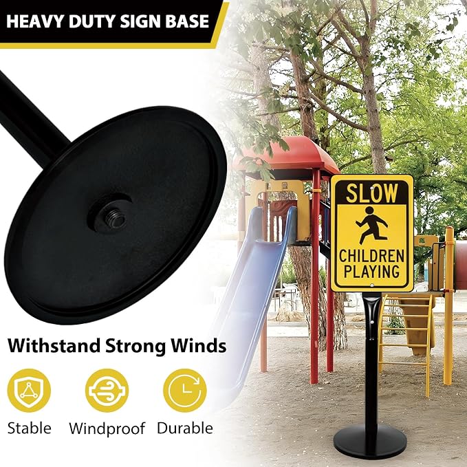 Parking Sign Post with Base - Image 2
