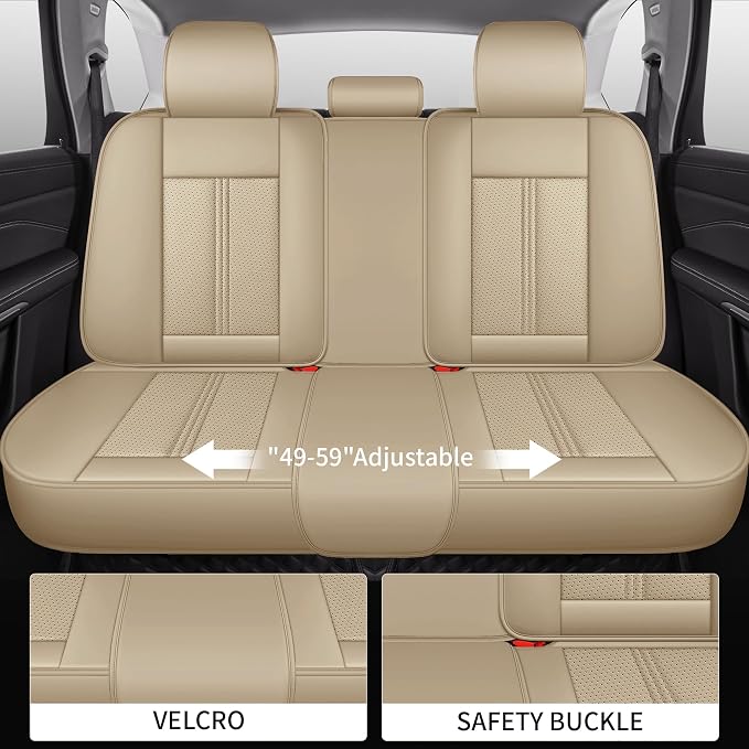 Car Seat Covers Full Set, Easy Install Luxury Leather Automotive Seat Covers - Image 4
