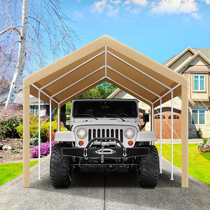 COBIZI Carports 10x20 Heavy Duty Car Tent Garage 2.0, Galvanized Frame Car - Image 7