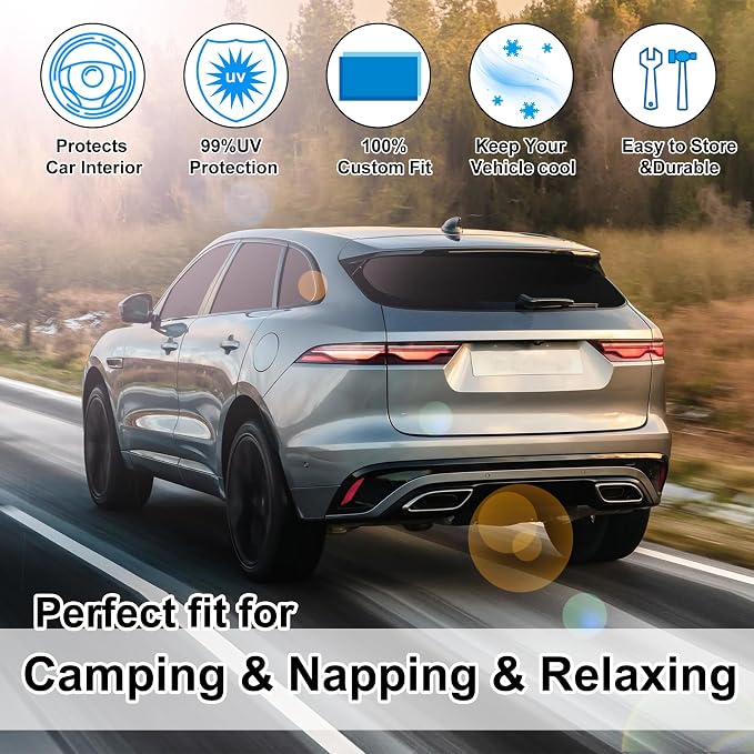 TINGLU Window Shades for Jaguar F-Pace 2016-2024 2025 Accessories Car Side Full - Image 6