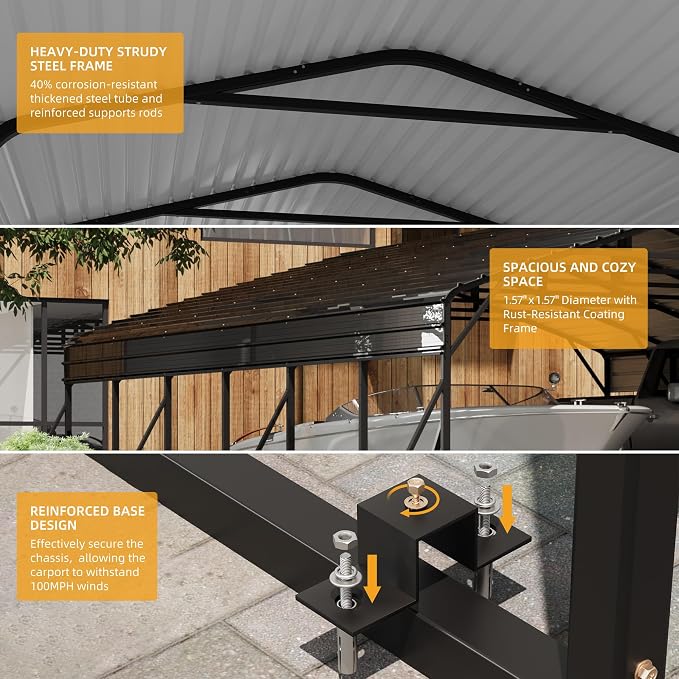 20x30FT Metal Carport Kits - Image 3