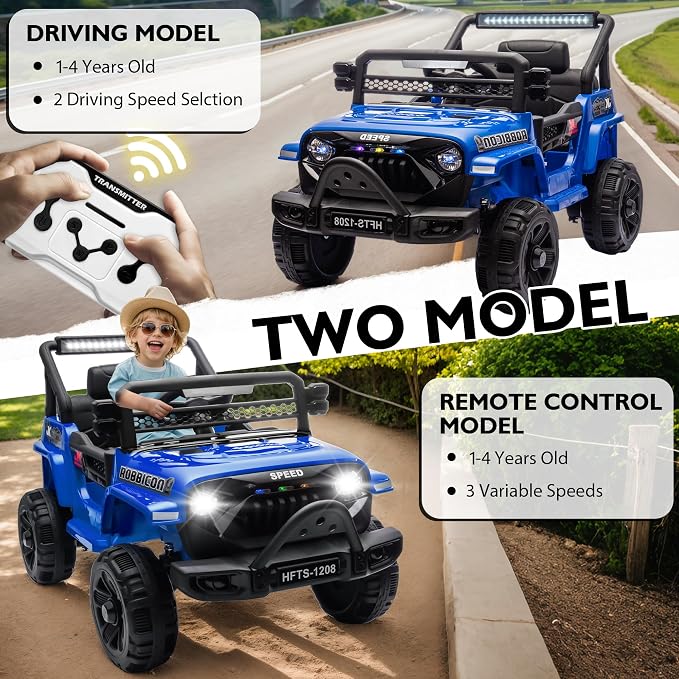 12V Ride on Electric Truck Car for Kids, 12V Kids Electric Vehicles w/Remote - Image 3