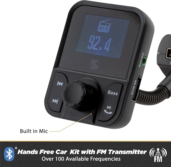 Scosche SBTFM1-XCES0 Bluetooth 5.0 FM Transmitter w/ Dual USB Charger Ports - Image 3