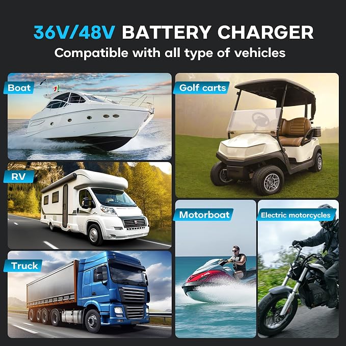 Golf cart Battery Charger, 36V 18A and 48V 13A Trickle Battery Charger - Image 2