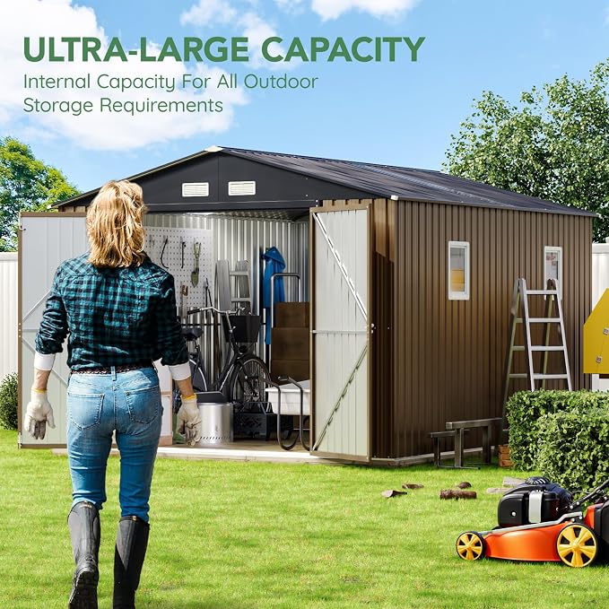 10X12X7.5 FT Outdoor Steel Storage Shed - Image 4