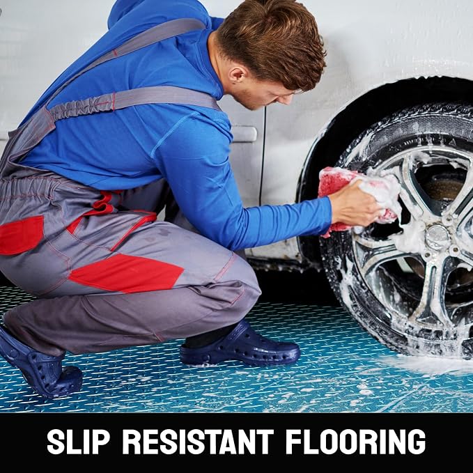 TUFFIOM 7.5 x 17 FT Garage Floor Mat, Thickened Diamond Plate PVC Garage Mats - Image 5