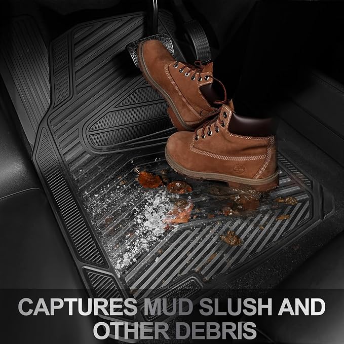 CAR PASS Rubber Car Mats, Car Floor Mats All Weather, Car Mat Full Set 3 Piece - Image 7