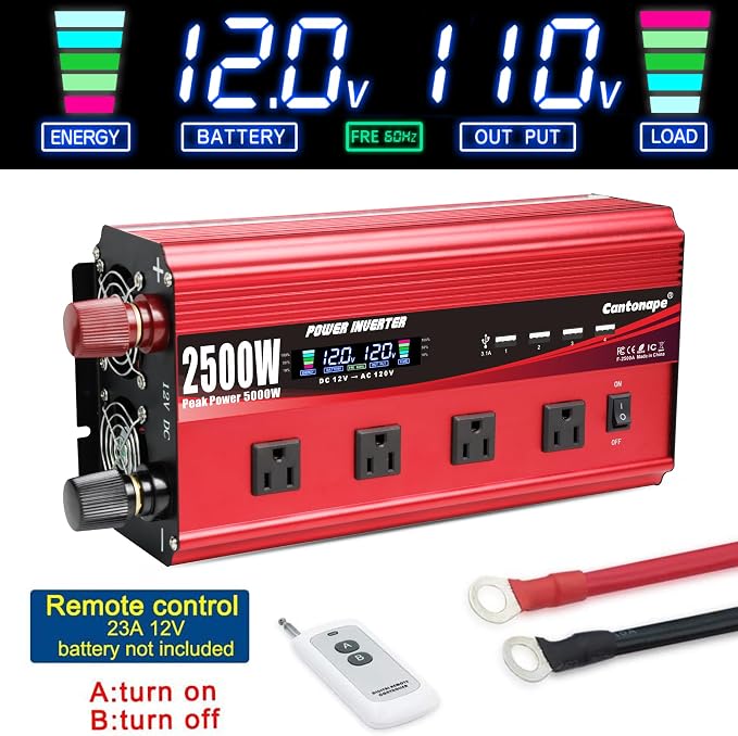 2500W Power Inverter 12V to 110V/120V DC to AC - Image 5