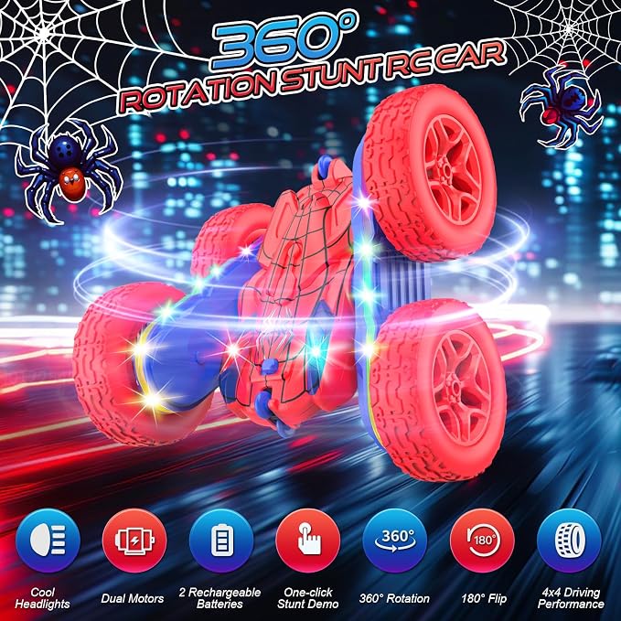 Remote Control Car Spider Rc Cars New Upgraded Strip Lights and Headlights Car - Image 3