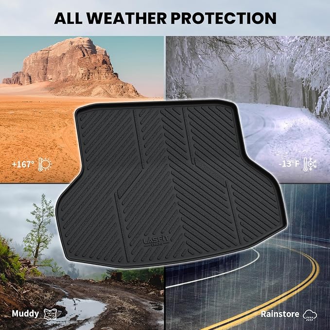 LASFIT Trunk Mat for Honda Civic Sedan 2016-2021, All Weather TPE Custom Fit - Image 7