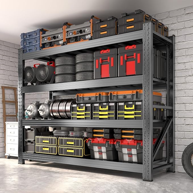 6000LBS Garage Shelving Heavy Duty, 4-Tier 59" W Storage Garage Shelves by Koestem