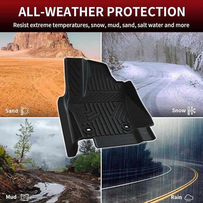 LASFIT Floor Mats for Toyota Tacoma 2024 2025 Double Cab All Weather Floor - Image 7