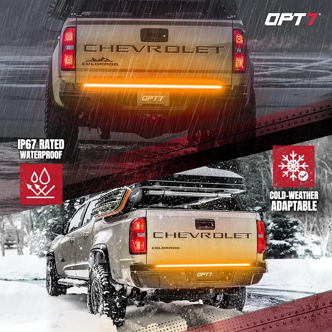 OPT7 48" Redline Triple Row LED Tailgate Light Bar w/Sequential Amber Turn - Image 3