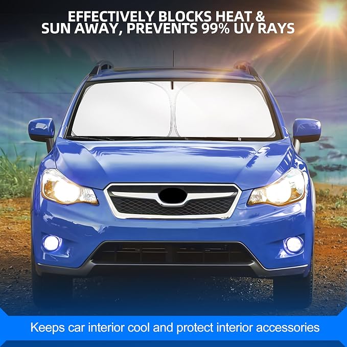 Windshield Sun Shade for S-ubaru Crosstrek 2013-2017 Foldable Sunshade Custom - Image 7