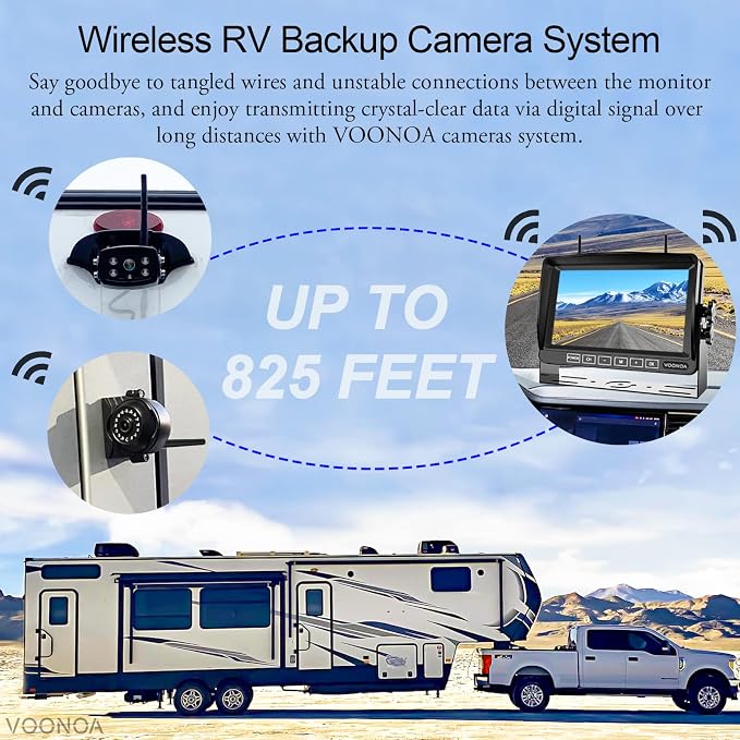 1080P Wireless RV Camera System, IP69 Waterproof Night Vision Backup Camera - Image 3