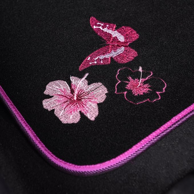 CAR PASS Embroidery Butterfly and Flower Car Floor Mats, - Image 9
