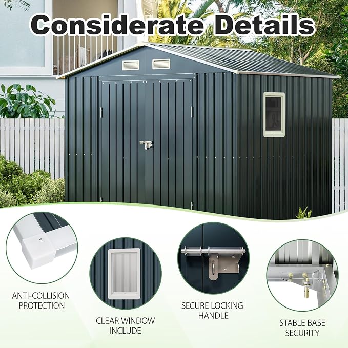 Breezz 6x8FT Outdoor Steel Storage Shed - Image 3