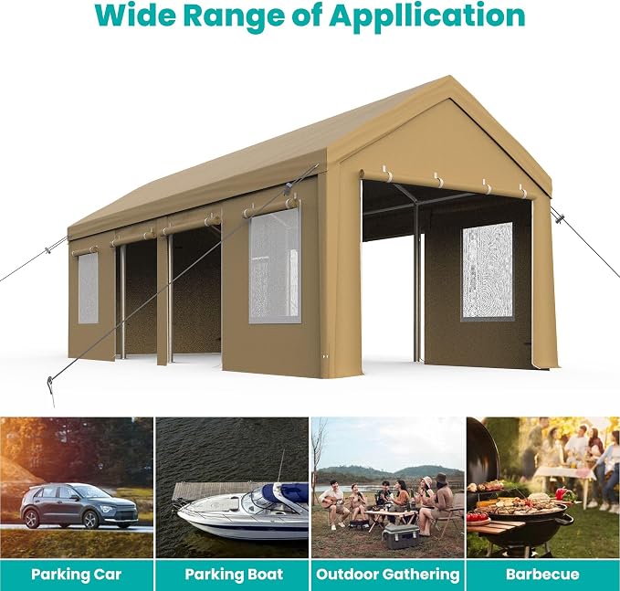 13x25ft Carport, Heavy Duty Carport - Image 7
