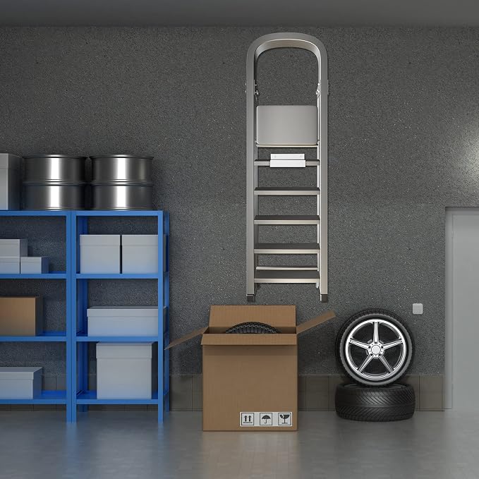 Blulu 4 Pieces Wall Mount Ladder Wall Wheelbarrow Hanger Steel Garage Storage - Image 5
