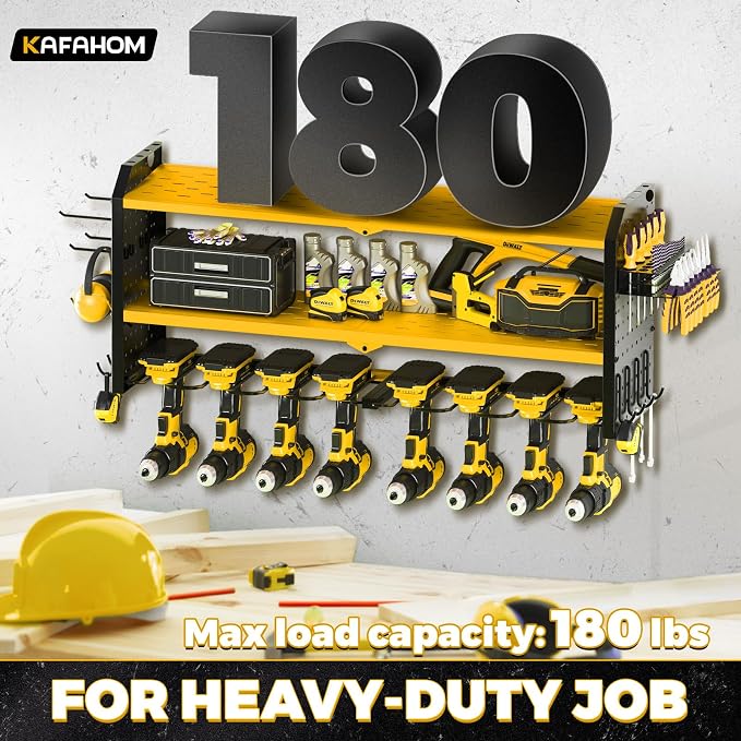 KAFAHOM Power Tool Organizer, Large 8 Drill Holder Wall Mount - Image 5