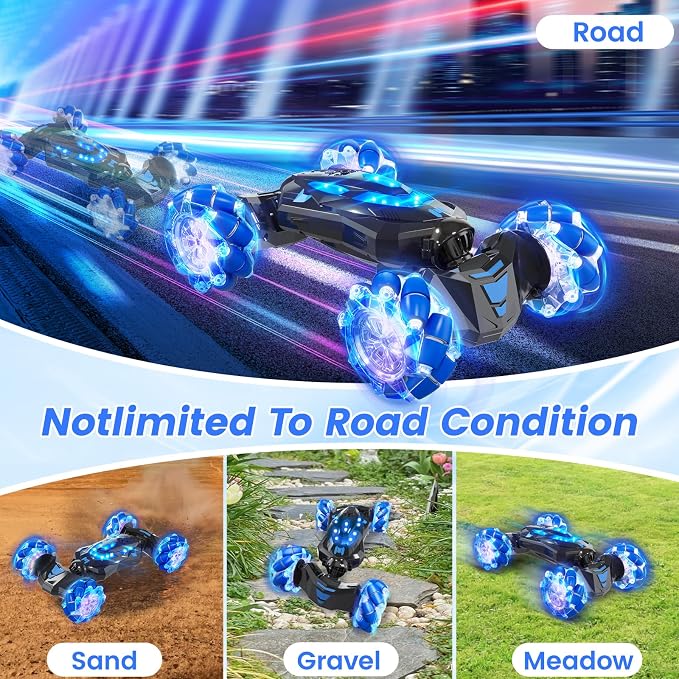 Gesture Sensing RC Stunt Car, 4WD Drift Hand Controlled 360° Flips Trick Car - Image 6