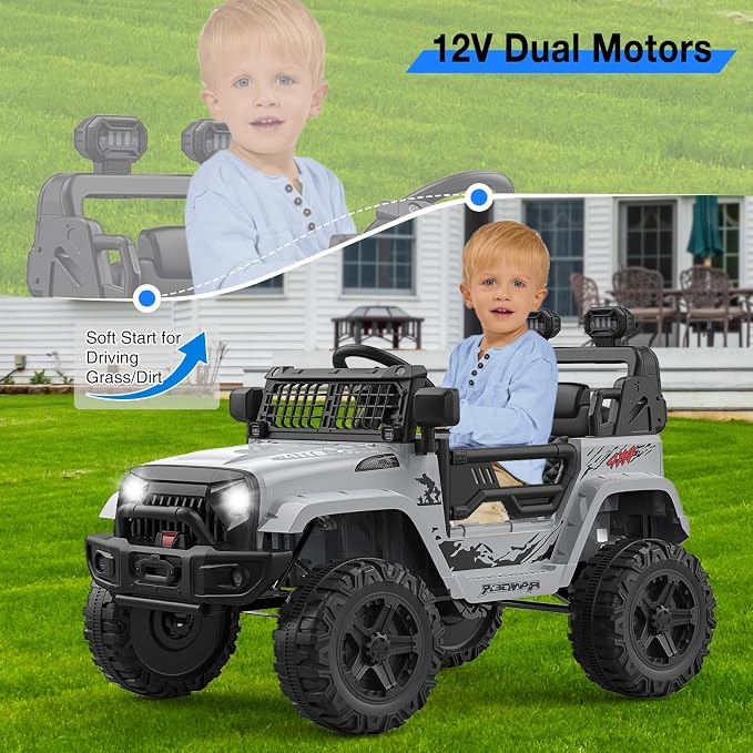 12V Kids Electric Ride On Truck Car w/Parent Remote Control, Spring Suspension - Image 4