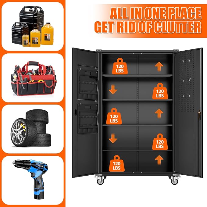 72" H Wide and Deep Garage Storage Cabinet - Image 5